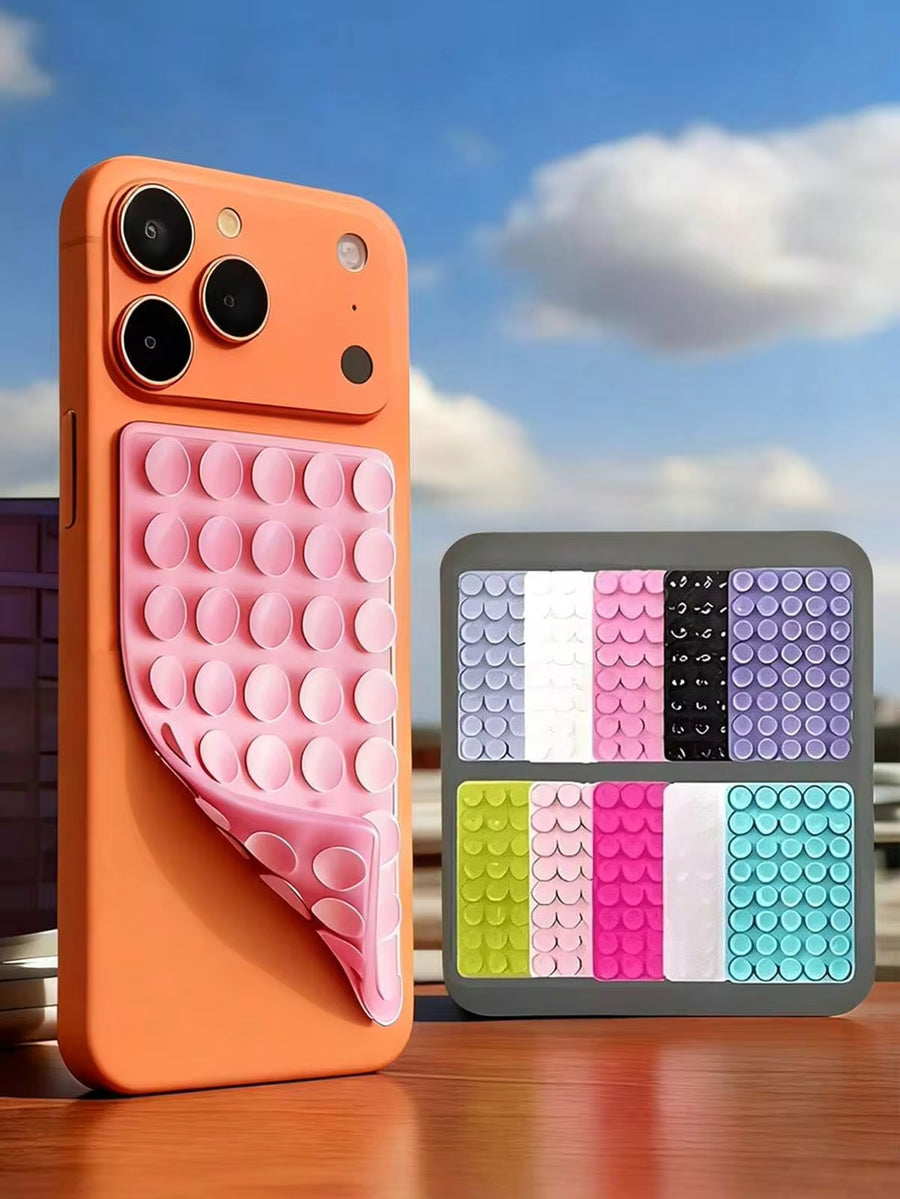 1-4pcs Silicone Adhesive Phone Holder, Non-Slip Silicone Sticky Phone Stand, Phone Case Holder, Hands-Free Phone Accessory, Selfie And Video Shooting Stand, Multi-Functional Phone Accessory, Suitable For All Models