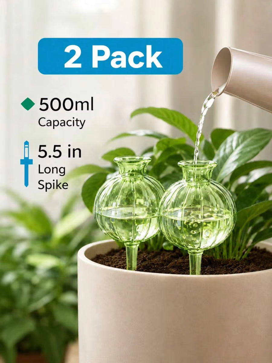 17.5oz Automatic Slow Release Plant Watering System, Indoor/Outdoor Gardening Tool, No Electricity Needed, Suitable For Succulents And Fresh Flowers, Self-Watering Decor